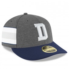 Men's Dallas Cowboys New Era Heather Charcoal/Navy 2018 NFL Sideline Home Graphite Low Profile 59FIFTY Fitted Hat 3041392